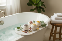 Relax and unwind in a beautiful warm bath with your scent of bath bomb